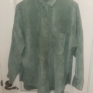 Green Button-Up Shirt